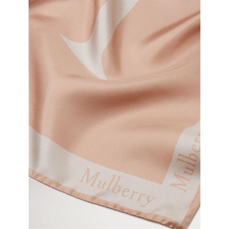 Mulberry Letter Square Chalk & Maple Silk Twill